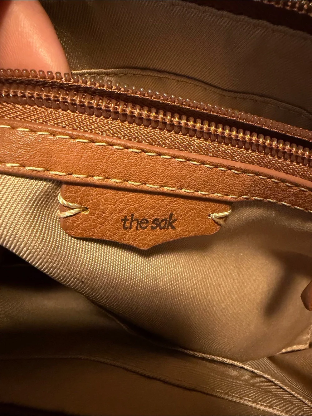 The Sak Sequoia Brown Embossed Leather Shoulder Tote